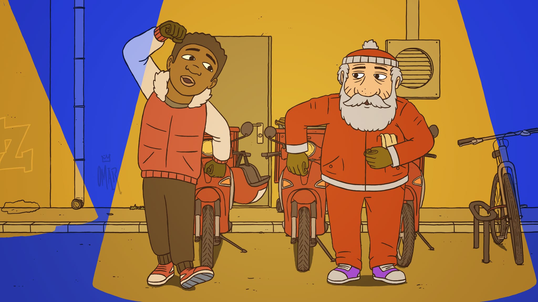 Marcel le père Noël (et le petit livreur de pizzas)