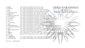 MIKA NAKASHIMA GREATEST LIVE ~LIVE BEST SELECTION 2003~2017 — foto 1