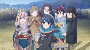 El monte Fuji y las chicas campistas